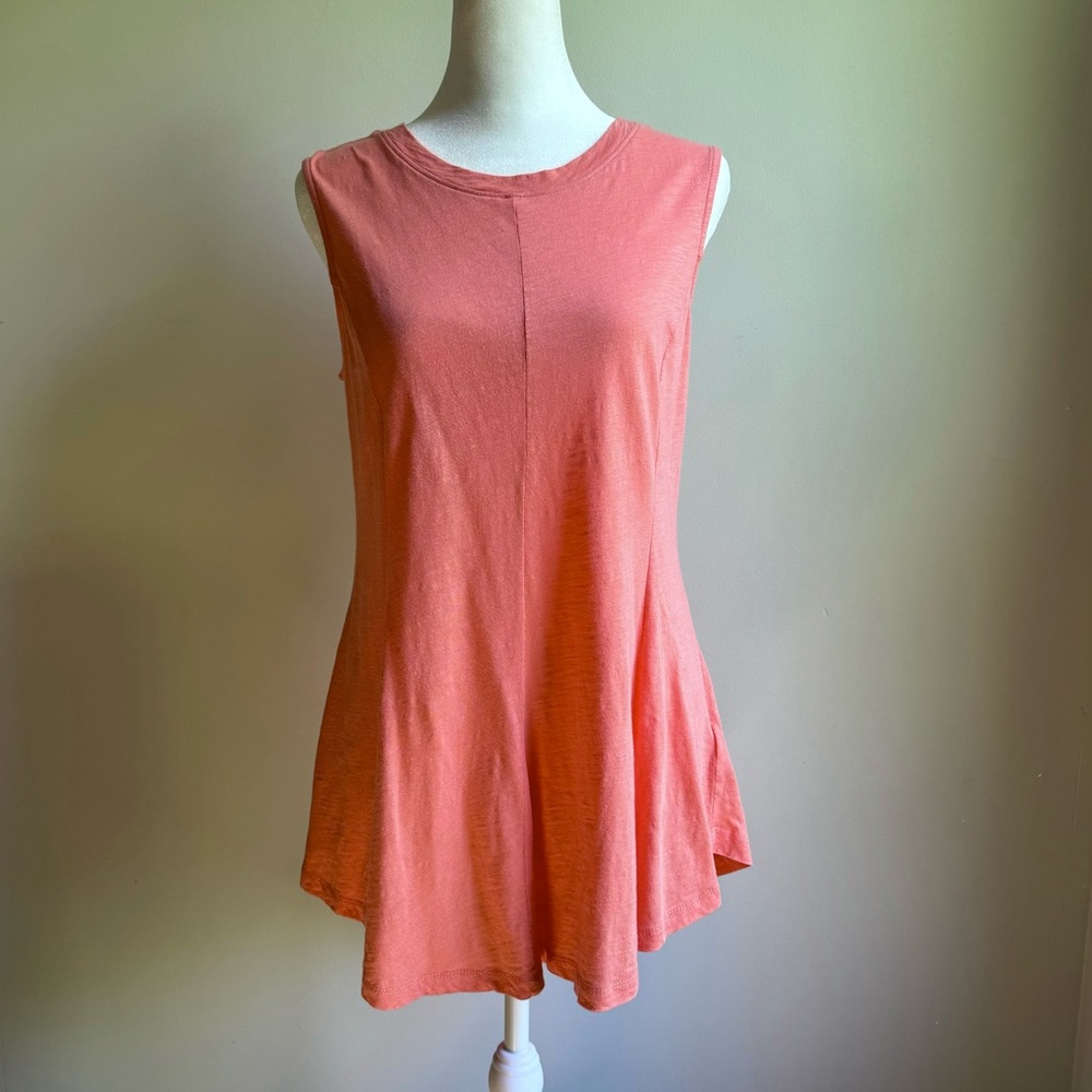 Anthropologie Eri + Ali Evie Coral T-Shirt Top Size Medium - Picture 2 of 6
